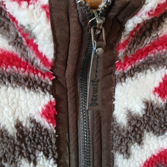 Cruel Denim Aztec Print Southwest Sherpa Fleece Full Zip Jacket - Picture 5 of 7